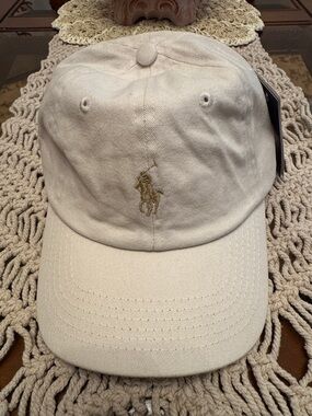 Polo by Ralph Lauren Beige Polo Player Embroidered Baseball Cap
